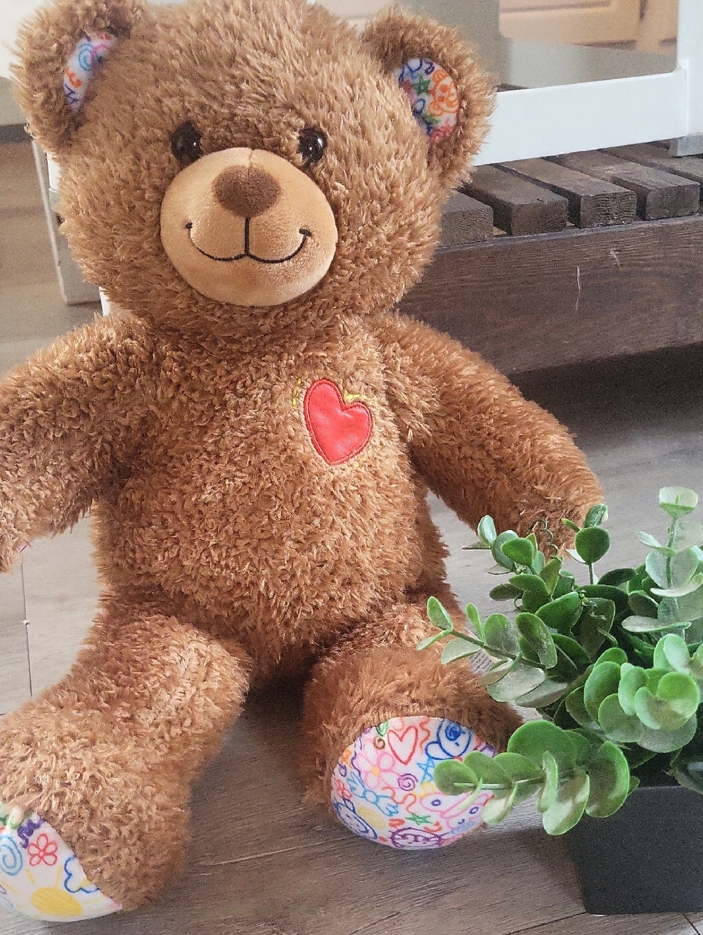 Build-A-Bear Brown Teddy with Red Heart Accent